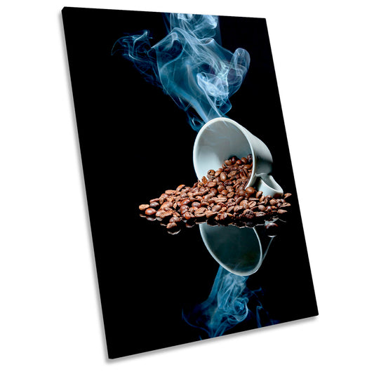 A Cup of Hot Coffee Kitchen Café CANVAS WALL ART Portrait Picture Print