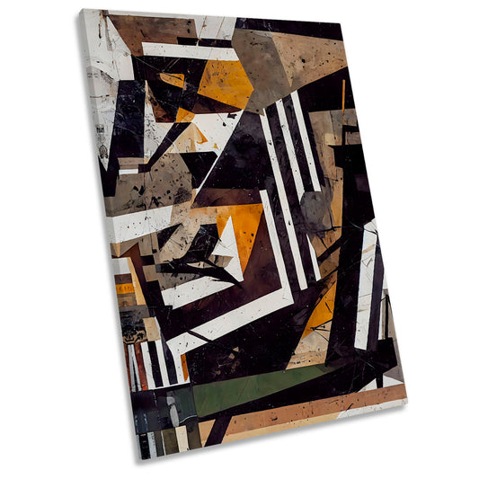 Abstract Collage Modern Chaotic CANVAS WALL ART Portrait Picture Print
