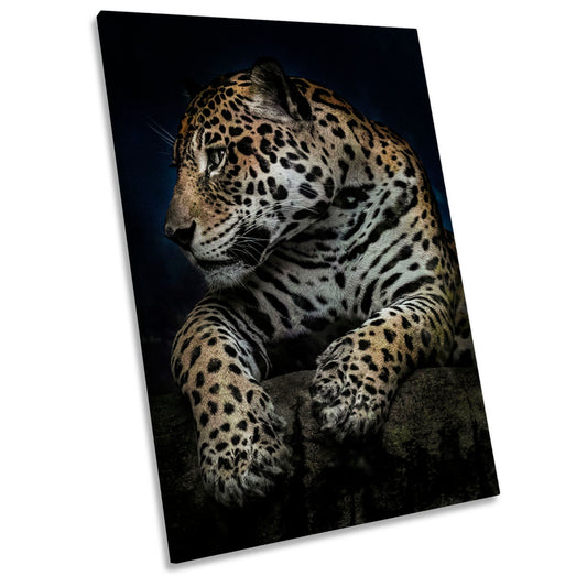 A Moment After Dinner Leopard Wildlife CANVAS WALL ART Portrait Picture Print