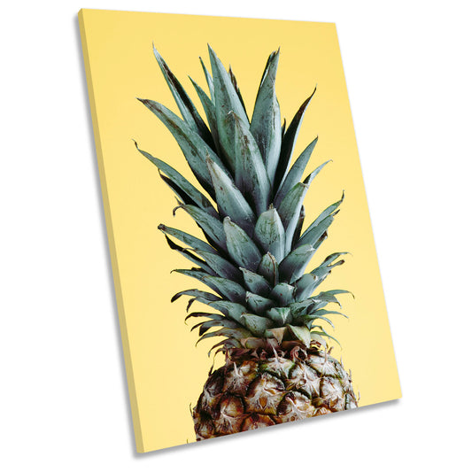 Yellow Pineapple Kitchen Modern CANVAS WALL ART Portrait Picture Print
