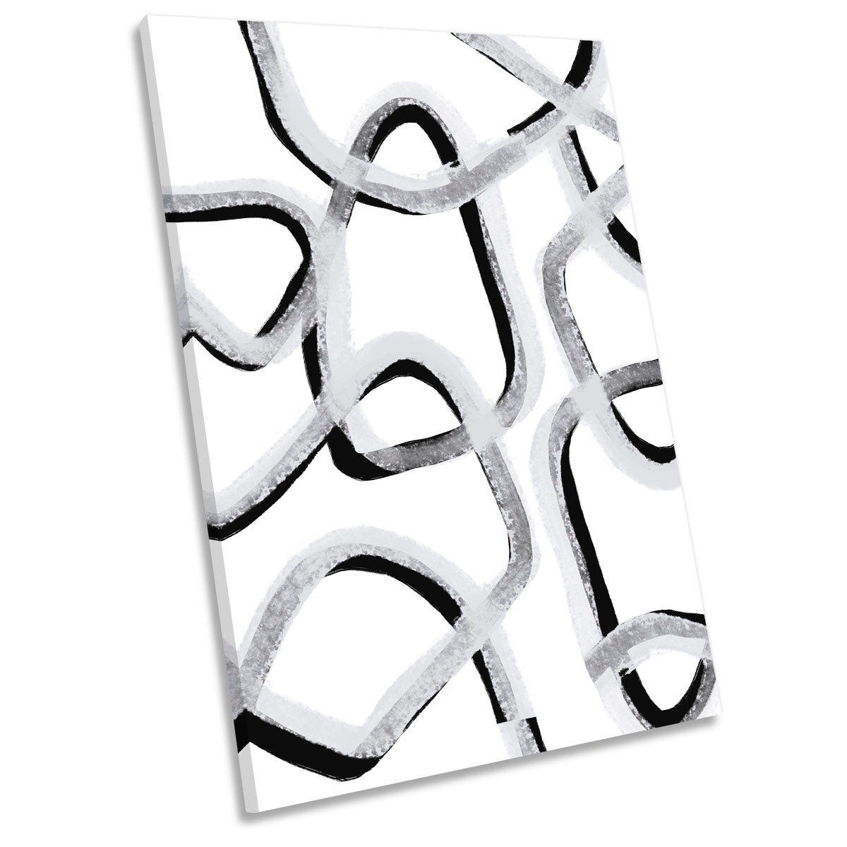 Abstract Chains Grey and Black Modern CANVAS WALL ART Portrait Picture Print