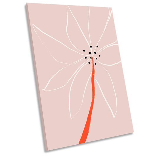 Abstract Floral Flower Modern Pink CANVAS WALL ART Portrait Picture Print