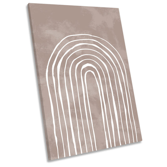Abstract Arch Minimalistic Modern Peanut Brown CANVAS WALL ART Portrait Picture Print
