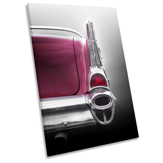 American Classic Car Bel Air 1957 Tail Fin CANVAS WALL ART Portrait Picture Print