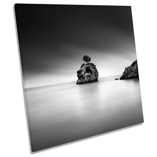 A Piece of Rock Minimal Seascape Black and White