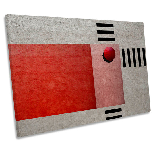 A Red Umbrella Crossing CANVAS WALL ART Print Picture