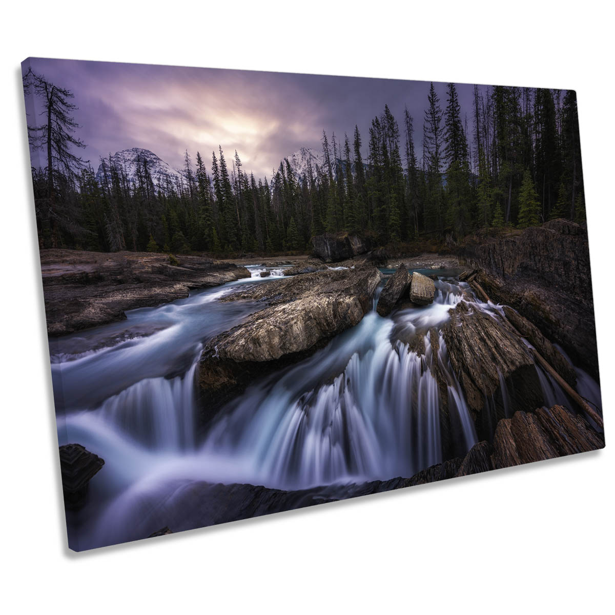 Yoho Creek Stream Canada River Waterfall CANVAS WALL ART Print Picture