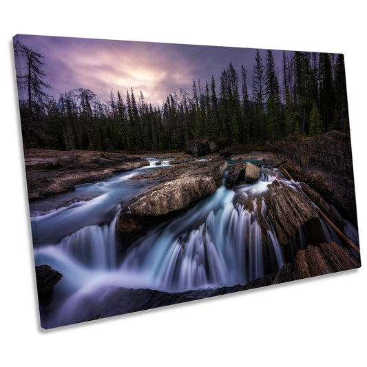 Yoho Creek Stream Canada River Waterfall CANVAS WALL ART Print Picture