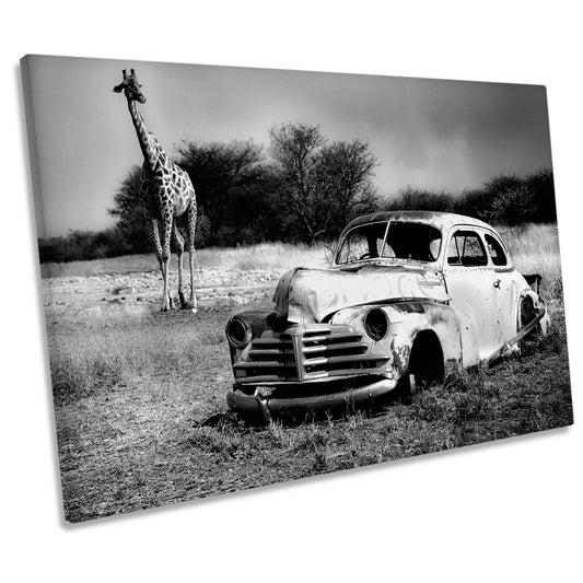 Acquaintance Car Wreck Giraffe CANVAS WALL ART Print Picture