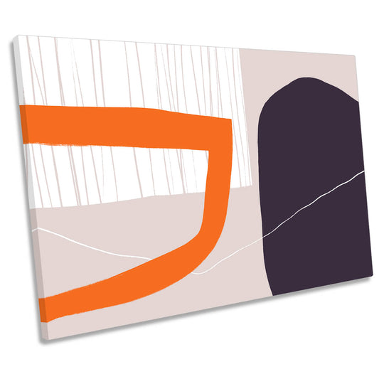 All I Wanna Do Organic Abstract Shapes Orange CANVAS WALL ART Print Picture