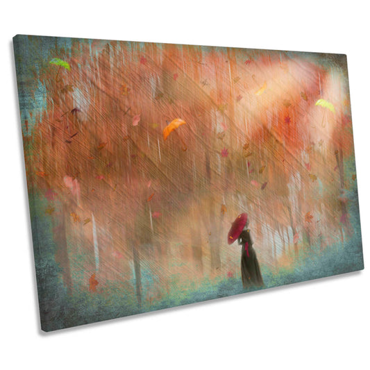 Abstract Umbrellas Modern Autumn CANVAS WALL ART Print Picture