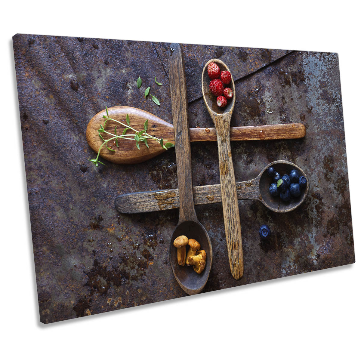 Wooden Spoons Still Life Food Kitchen CANVAS WALL ART Print Picture