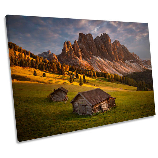 Alpine Evening Alps Mountains CANVAS WALL ART Print Picture