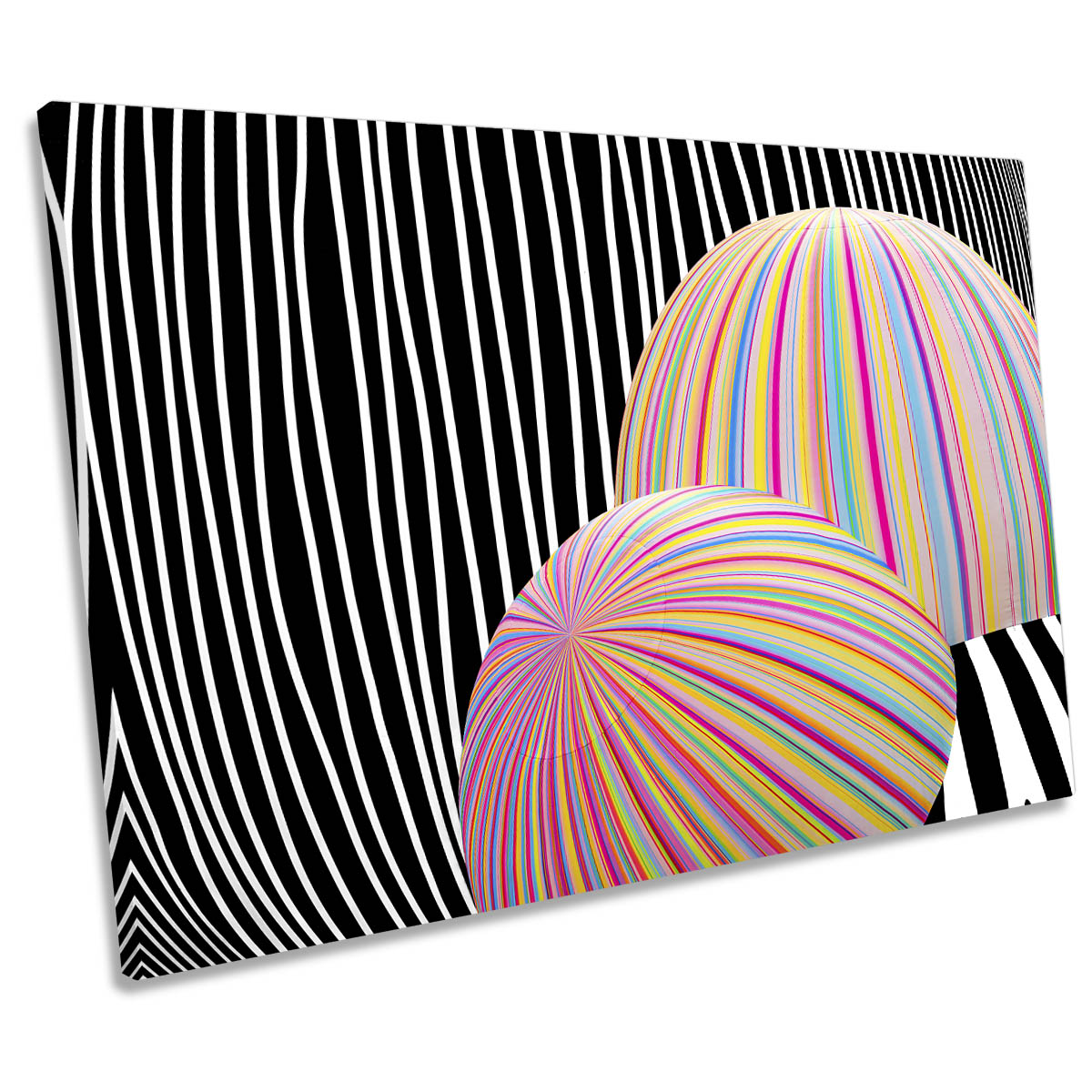 Abstract Expression Rainbow Umbrellas CANVAS WALL ART Print Picture