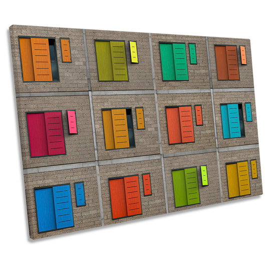 Window Shutters Urban Architecture CANVAS WALL ART Print Picture