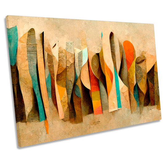 Abstract Scrolls Colourful CANVAS WALL ART Print Picture