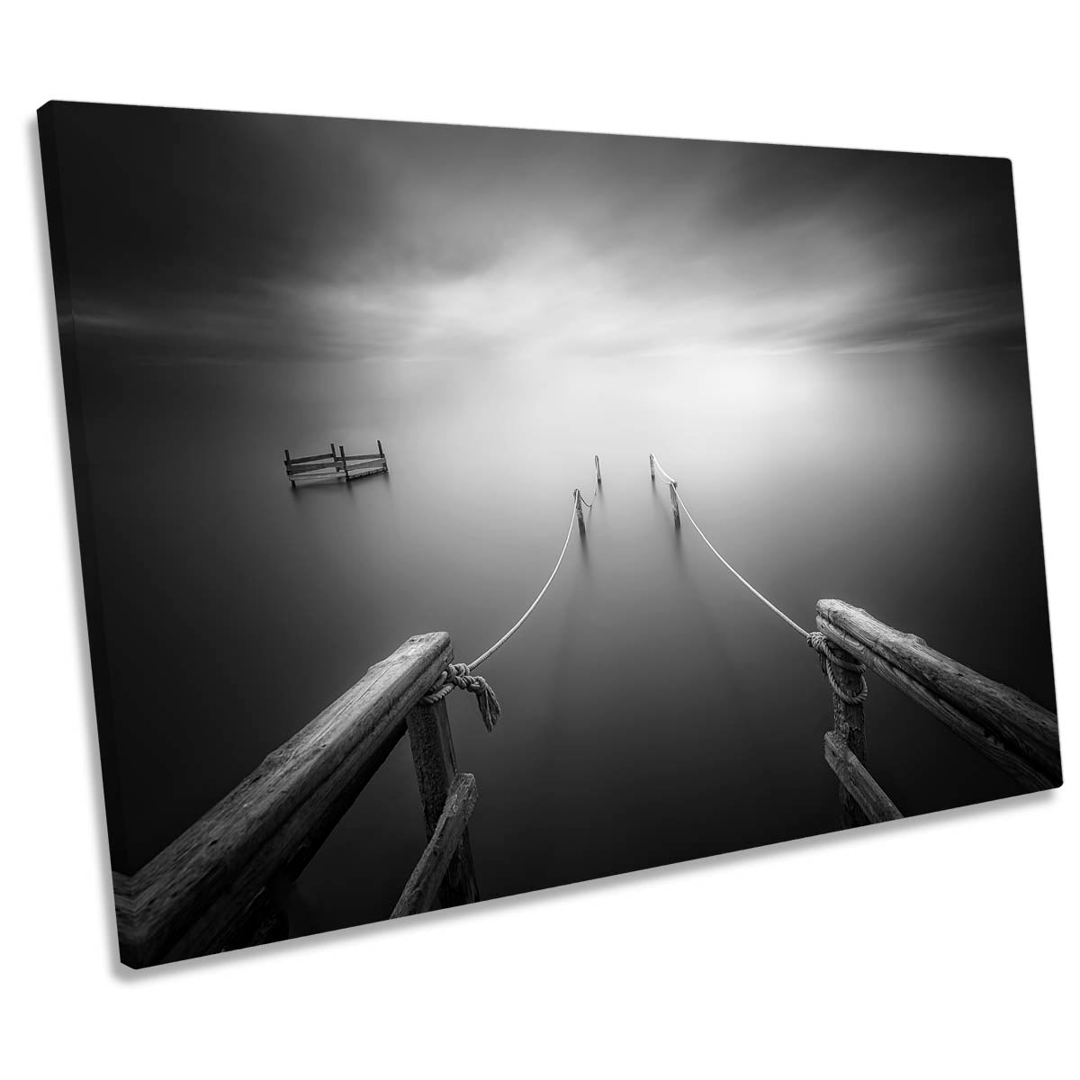 Paradise Lake Minimalistic Moody Zen CANVAS WALL ART Print Picture