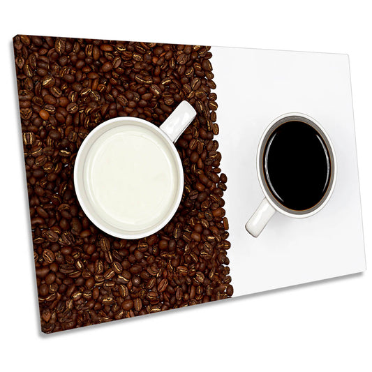 Yin Yang Coffee Cups Kitchen CANVAS WALL ART Print Picture