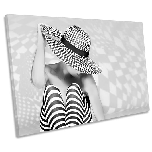 Zig the Zag Fashion Hat Model CANVAS WALL ART Print Picture
