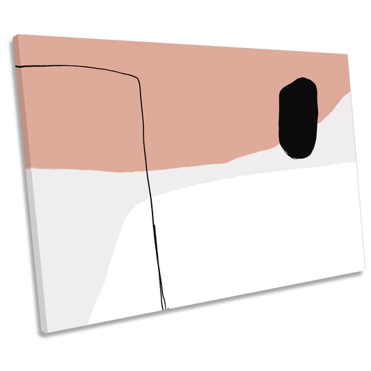 You and Happiness Beige Abstract Modern CANVAS WALL ART Print Picture