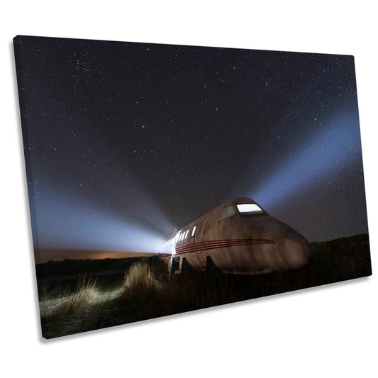 Abandoned Plane Wreck Stars CANVAS WALL ART Print Picture