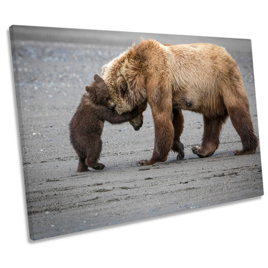 A Little Bear Hug Family Love CANVAS WALL ART Print Picture