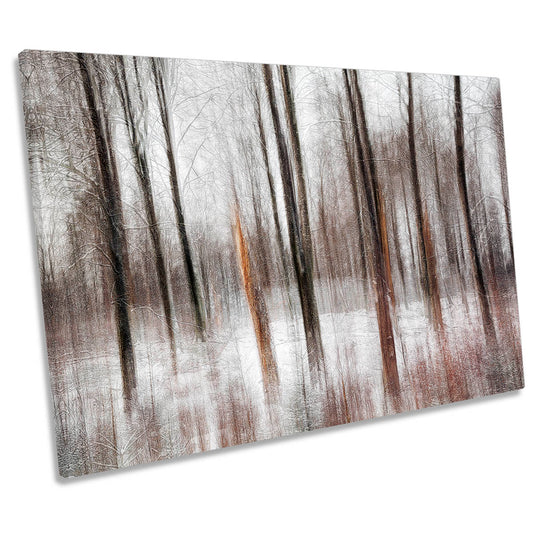 Winter Forest Trees Abstract CANVAS WALL ART Print Picture